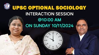 Upsc Optional sociology interaction session 1000 am on Sunday 10112024 sociology upsc [upl. by Juback322]