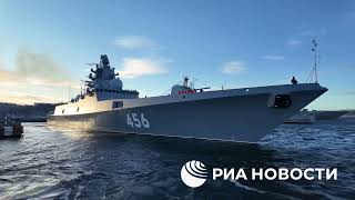 🇷🇺Frigate Admiral Golovko set out on her first longdistance voyage and left the port of Severomorsk [upl. by Elimac783]