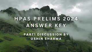 Part1 HPAS  HAS Prelims Key 2024  By Oshin Sharma [upl. by Eicarg]