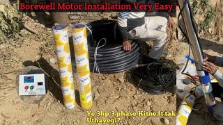 Submersible Motor Water Pump Installation Step By Step Easy Technique [upl. by Lleder]