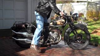 Matchless X 3 998cc v twin 1931 starting and running the bike in HD [upl. by Nwad]