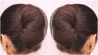 Simple amp Easy Bun Hairstyle  Juda Bun Hairstyle for Long Hair  Beautiful Stylish Low Bun Hairstyle [upl. by Kozloski]