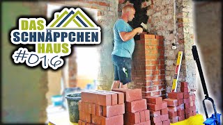 SCHORNSTEIN MAUERN  Mit KLINKER selber bauen  SCHNÄPPCHENHAUS 016  Home Build Solution [upl. by Daas]