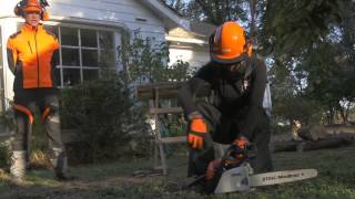 How to use a chainsaw amp chainsaw safety tips [upl. by Eynenihc671]