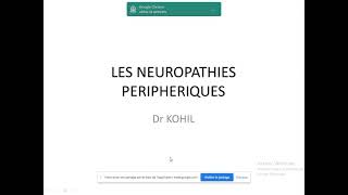 Neuropathies périphériques Dr Kohil [upl. by Kyriako437]