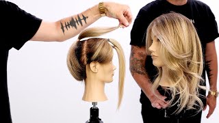 Butterfly Layered Haircut Tutorial Using Only 3 Ponytails  Easy To Follow [upl. by Odlaw609]