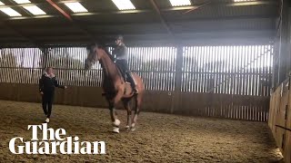 Charlotte Dujardin whips horse more than 20 times in video shared with the Guardian [upl. by Kessiah]