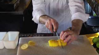 How to Cut a Lemon Cutting Lemons Slices Bartending Tutorial [upl. by Latrina672]