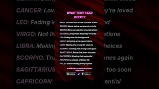 WHAT THEY FEAR DEEPLY astrology zodiacsigns [upl. by Anavas]