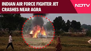 Agra Fighter Jet Crash Video  Air Forces MiG29 Crashes Near Agra Pilot Ejects Safely [upl. by Suinuj]