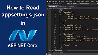 How to read appsettingsjson in ASPNET Core NET 7  Read appsettingsjson Parameters [upl. by Alsi]