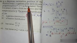 csirnet statistics posterior distribution  prior distribution quot gamma distributionpoisson distri [upl. by Edmon548]