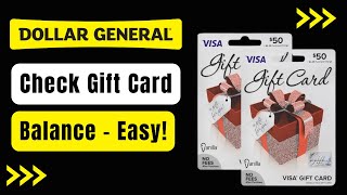 How to Check Dollar General Gift Card Balance [upl. by Meelak]