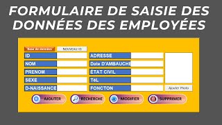 formulaire de saisie des données des employées  formulaire dinscription sur excel [upl. by Mlohsihc]