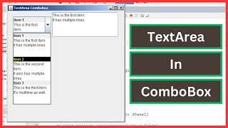 Java Tutorial How to Add JTextArea Inside JComboBox In Java Netbeans WITH SOURCE CODE [upl. by Lotsyrk807]