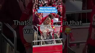 😳🏈 SHOCKING Patrick and Brittany Mahomes at Chiefs Super Bowl Parade [upl. by Nabetse532]