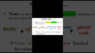 How to use NO vs NONE in English  English grammar of using No  Use of No  None vs No english [upl. by Annaej]