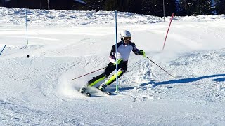 Adelboden  slalom training on the race slope 012022  Matej Vidovic [upl. by Garold]