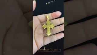 Diamond Celebrity’s Cross Patonce Pendant for MensWomens 925 Yellow Silver 200ct VVS D Moissanite [upl. by Anniroc]