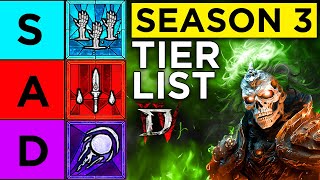 Diablo 4 Season 3 NECROMANCER Tier List [upl. by Welcy]