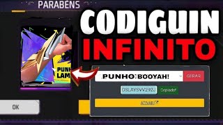 VAZOU RESGATE GRÁTIS CODIGUIN DO PUNHO LAMPEJO BOOYAH COMO RESGATAR CODIGO INFINITO 2024 FREE FIRE [upl. by Ahsoek]