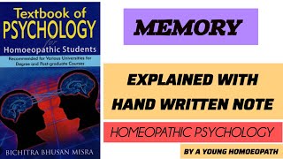 MEMORY HOMEOPATHIC PSYCHOLOGY A YOUNG HOMOEOPATH [upl. by Arrekahs86]