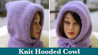 Knit Hooded Cowl Scarf for Women [upl. by Siaht]