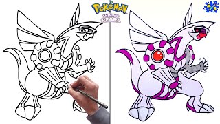 How to Draw Palkia Step by Step  Pokemon Shining Pearl [upl. by Nahsar]