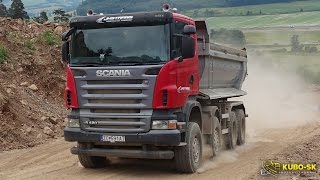 Scania R420 Dump truck  driving at the quarry [upl. by Hermann]