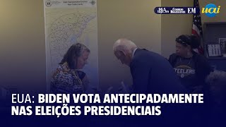 Biden vota antecipadamente nas eleições presidenciais dos EUA [upl. by Evot396]