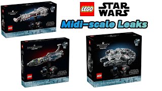 LEAKED LEGO STAR WARS MIDISCALE IMAGES Millennium Falcon Tantive IV Invisible Hand [upl. by Nerrat]