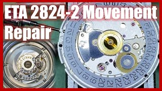 Swiss ETA 28242 watch movement repair Assembly tutorial guide manual [upl. by Oirelav]