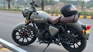 Finally took delivery 🏍️ Royal Enfield Classic 350 Signals Marsh Grey customized first impressions [upl. by Atnohsal]