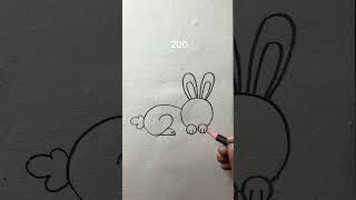 Simple rabbit drawing with 200 [upl. by Tnias34]