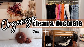 NEW CLEAN ORGANIZE amp DECORATE  CLOSET ORGANIZATION FALL AND HALLOWEEN BEDROOM REFRESH [upl. by Minerva351]