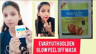 everyuth golden glow peel off mask only 15rs skincare 😳 [upl. by Belldas]