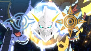 Omegamon Warp evolution Sequence from Agumon amp Gabumon  Digimon Adventure 2020  オメガモン [upl. by Engelhart]