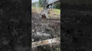 There’s quicksand mud in my yard Could lose a kid in there mud digger excavator muddy [upl. by Campball709]