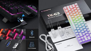 Tezarre tk63 pro gaming keyboard wireless and aslo with wire fully rgb lights 🤩🥳 delivery all pak [upl. by Alor190]