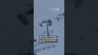 Strong winds toss Italy ski lift violently [upl. by Elfrieda]