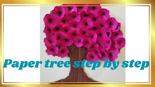 how to make paper treeDIY simple and easy paper treepaper tree design step by step [upl. by Rohpotsirhc]