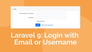 Laravel 9 How to create Login with email or username authentication system [upl. by Nagram]