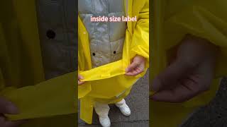 Large brim yellow EVA raincoat backpack position with reflective stripe [upl. by Arytal]