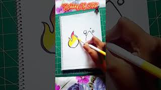 🔥vs💦 painting with brush pen satisfyingArtYoutubeShorts [upl. by Dorcia]