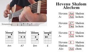 Hevenu Shalom Alechem Guitar Chords Tutorial Cover [upl. by Delly]