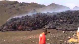 Fogo Eruption 2014 Lava covering the road [upl. by Franzen]