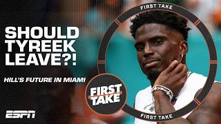 Debating whether Tyreek Hill should want to LEAVE MIAMI 😯  First Take [upl. by Cini]