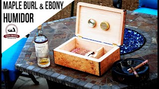 Humidor with Maple Burl Veneer and Ebony Inlay  Build and Humidor Setup [upl. by Pani]