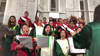 Sanctus Sanctus Sanctus Dominus Deus Sabaoth Holy Holy Holy Latin Gregorian Chant by SCC amp SJC KWT [upl. by Hibben]