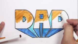 How to Draw 3D Block Letters  DAD in OnePoint Perspective  MAT [upl. by Llertnom]